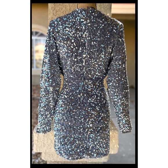 Sequin over Velveteen Mini Dress Size S - Picture 6 of 9